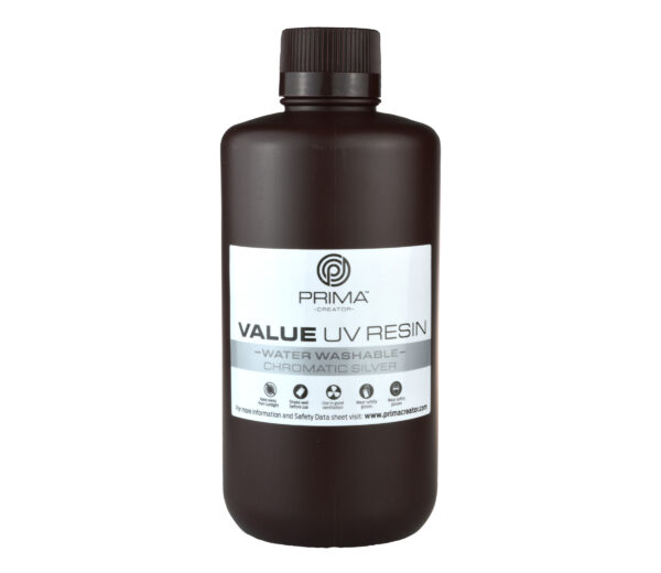 PrimaCreator Value Water Washable UV Resin - 1000 ml - Chromatic Silver 1 PrimaCreator-Value-Water-Washable-UV-Resin-1000-ml-Chromatic-Silver-PV-Resin-B405-1000-CS-25319