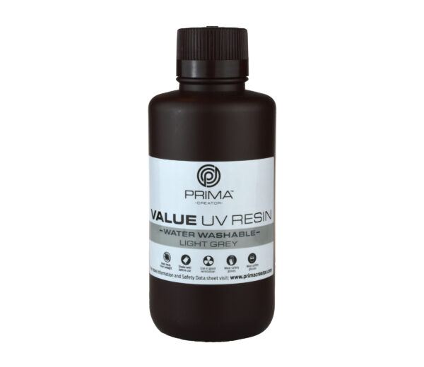 PrimaCreator Value Water Washable UV Resin - 500 ml - Light Grey 1 PrimaCreator-Value-Water-Washable-UV-Resin-500-ml-Light-Grey-PV-Resin-B405-0500-LG-25306
