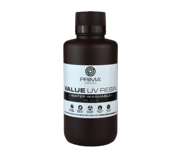 PrimaCreator Value Water Washable UV Resin - 500 ml - Black 1 PrimaCreator-Value-Water-Washable-UV-Resin-500-ml-Black-PV-Resin-B405-0500-BK-25307