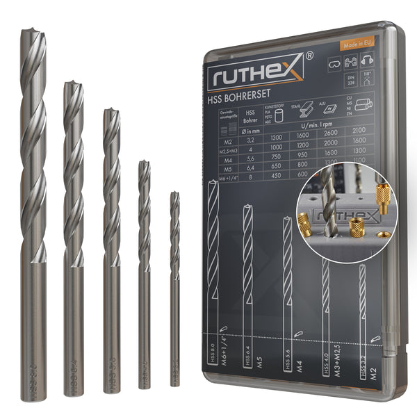Ruthex-Drill-Set-for-thread-inserts-----M2--M2-5--M3--M4--M5--M6-und-1-4-BOH-SET-001-30184