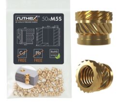 Ruthex-M5-Short-threaded-insert-----Rx-M5Sx5-8-50-pcs-GE-M5Sx58-001-30178